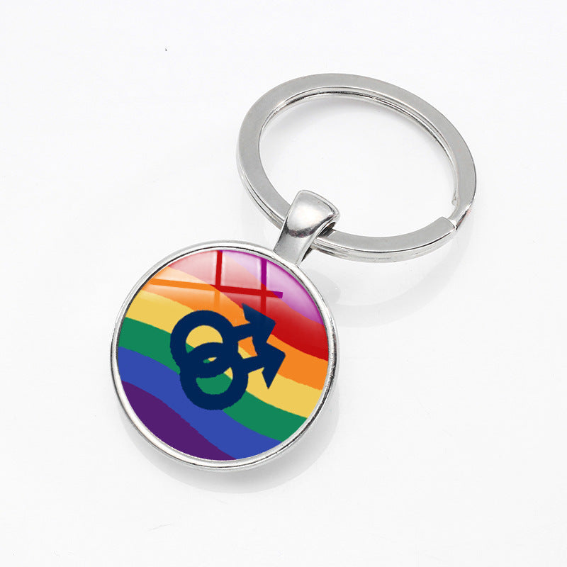 Wholesale Rainbow LGBT Zinc Alloy Keychain